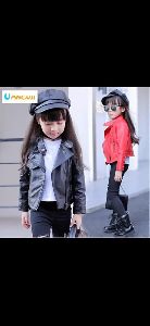 kids winter leather clothes