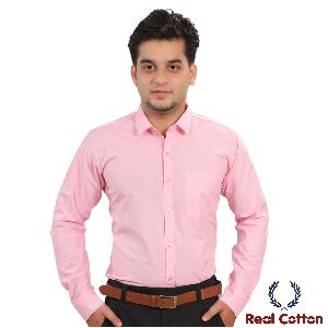Real Cotton LT Pink Men's Plain Shirts