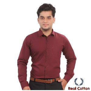 Real Cotton Twill-17000 Maroon plain sirtrs
