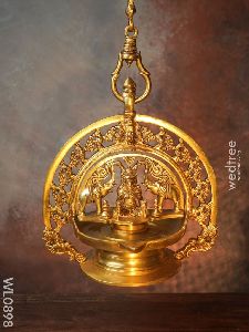 Brass Gajalakshmi Hanging Diya