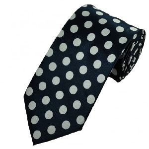Charcoal Silk Polka Dot Tie