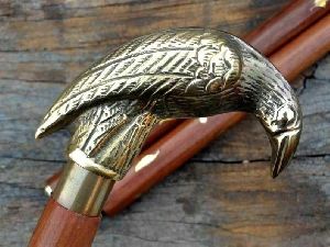 Brass Crow Head Walking Stick