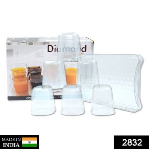 Plastic Glasses Set With Tray