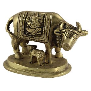 Brass Cow Calf Statue
