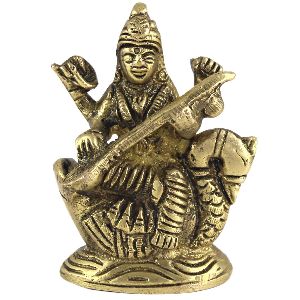 Brass Saraswati Mata Statue