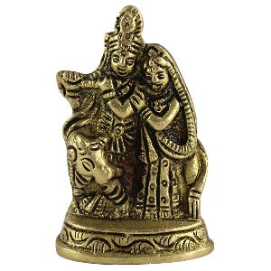 Brass Shri Radha Krishna with Nandi Statue