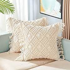 Round Cotton Macrame Tufted Cushions, For Home, Hotel, Size : Standard