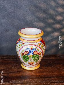 Marble hand painted pot