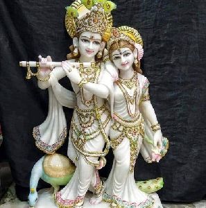 marble radha krishna statue