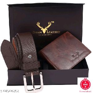 leather wallet With Genuine Leather Belt