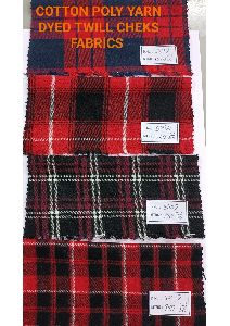 Cotton Poly Yarn Dyed Twill Check Fabric