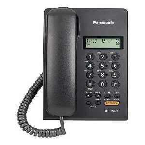 Black ABS Plastic Panasonic Corded Landline Phone, for Office