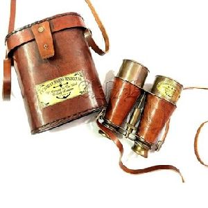 AGSB-04 Brass Binocular with Leather Box