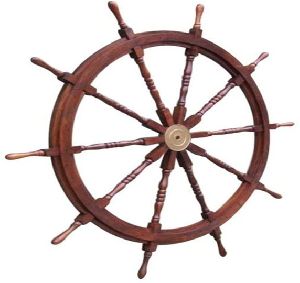 AGSSW-12 Wooden Ship Wheel with Brass Ring