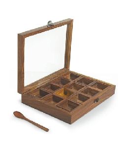 wooden spice box