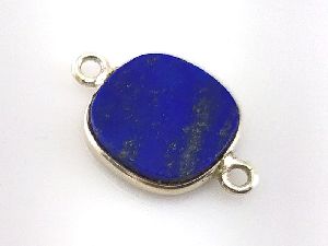 925 Sterling Silver Natural Lapis Lazuli Connector