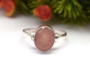 925 Sterling Silver Natural Rose Chalcedony Handmade Ring