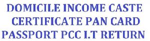 domicile income certificate pan card services