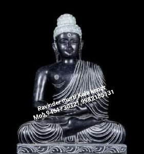 Black Marble Buddha Statue