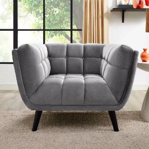 Apolla 43.5” Wide Velvet Sofa Chair In Solid Wood