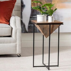 Farmhouse Style Brown Wooden Side Table