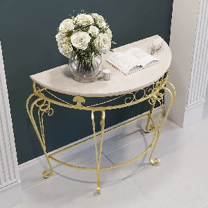 Modern Metal Console Table Classical Gold Frame