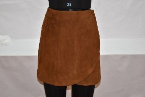 Ladies Brown Leather Skirt