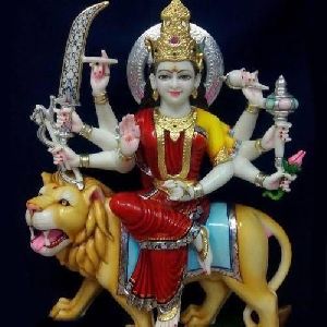 Marble Sherawali Mata Statue