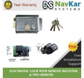 NAVKAR Electronic Door Lock with Remote Kit &amp;amp; 2 Remotes