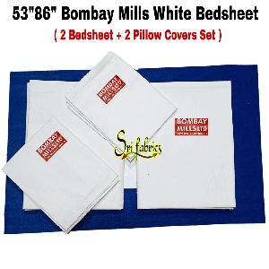 Bombay Mills White single pair Bedsheet