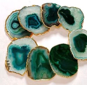 Green Agate Slice Coaster