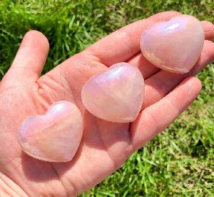 Rose Quartz Puffy Heart