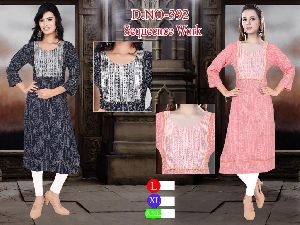 Embroidery Work Kurtis