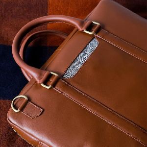 Plain Brown Leather Laptop Bag, Gender : Unisex