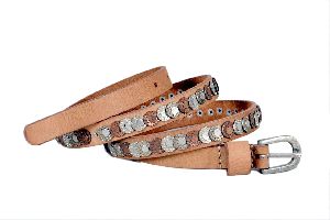 Ladies Leather Coined Belts