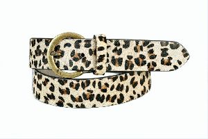 Ladies Leather Leopard Print Belts