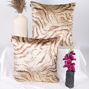60cms x 60cms brown 2 pieces velvet cushion covers