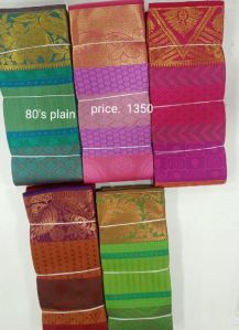 80 S Plain Cotton Saree