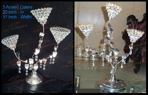 Glass Crystal Beaded 3 Armed Cones
