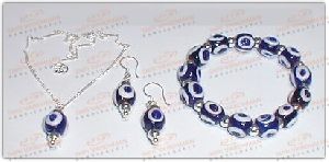 Glass Evil Eye Jewelry Set