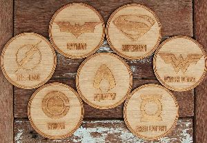 wooden engraved coaster