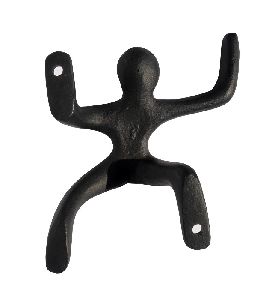 cast iron matte black climbing man type of coat hook