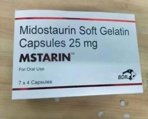 Mstarin Midostaurin Soft Gelatin Capsules, Packaging Type : Box