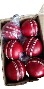 174gm Red Leather Cricket Ball