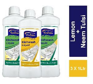 Kleanation Dishwash Liquid Gel 1+2 N Combo, Kitchen Grease Cleaner for All Utensils, Lemon & Neem
