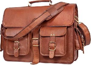 Four Pocket Leather Laptop Messenger Bag