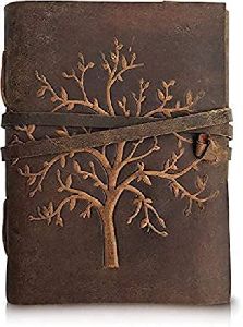 Leather Journal with Embossed Tree of Life