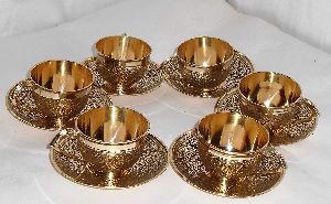 Brass Cup and Tea Set