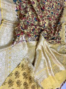 Hand Printed Pure Munga Silk Sarees