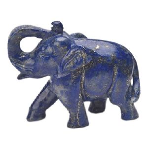 Lapis Pair Elephant Statue